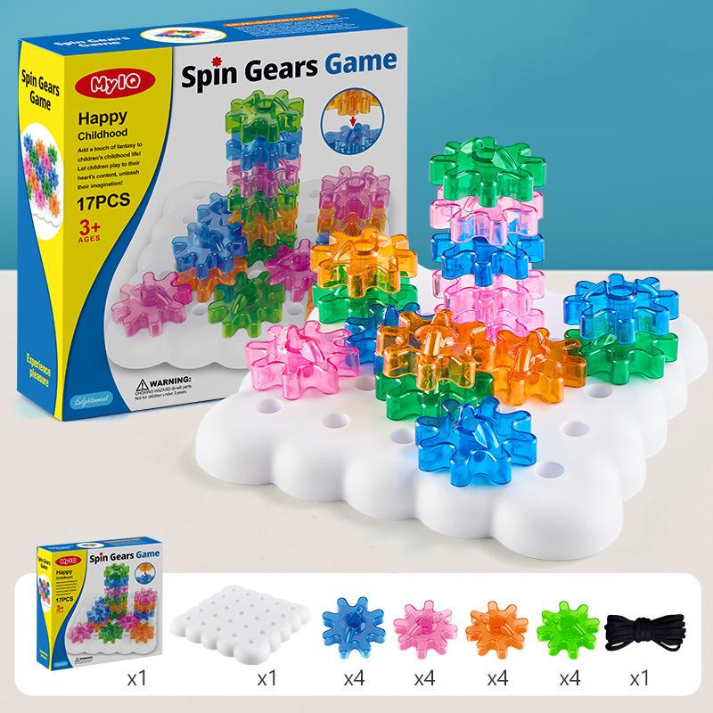 Toddler Pegs Board Game Montessori Toys Gears Block Stacking Play DIY Creative Threading Game Color Cognition Educational Toys