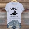Women's Casual Printed Round Neck Short Sleeve T-Shirt Pullover Top