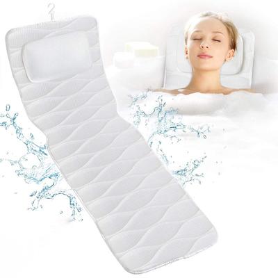 Almofada de Banho para Corpo Inteiro, Almofadas de Banho para Banheira com 13 Ventosas Antiderrapantes, Almofada de Banheira Spa para Cabeça Pescoço Ombro