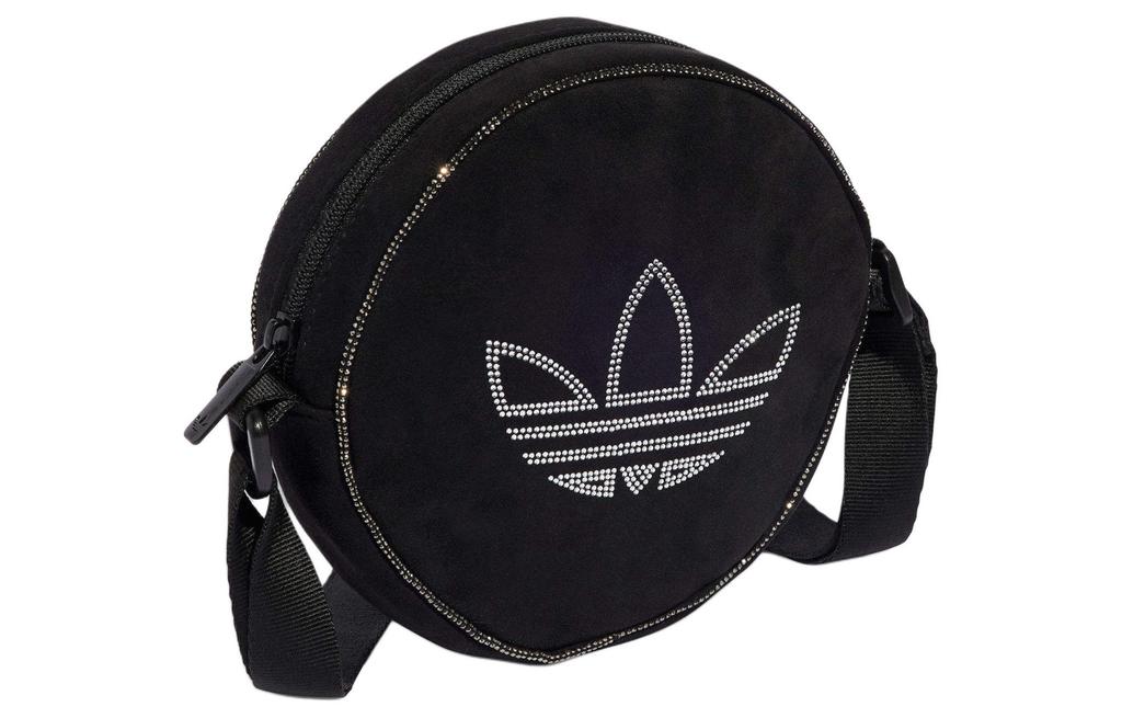 adidas Originals Trefoil Umweltfreundlich Polyester Kleine Runde Tasche, Umhängetasche, Crossbody-Tasche Regulär Damen Schwarz IT7387