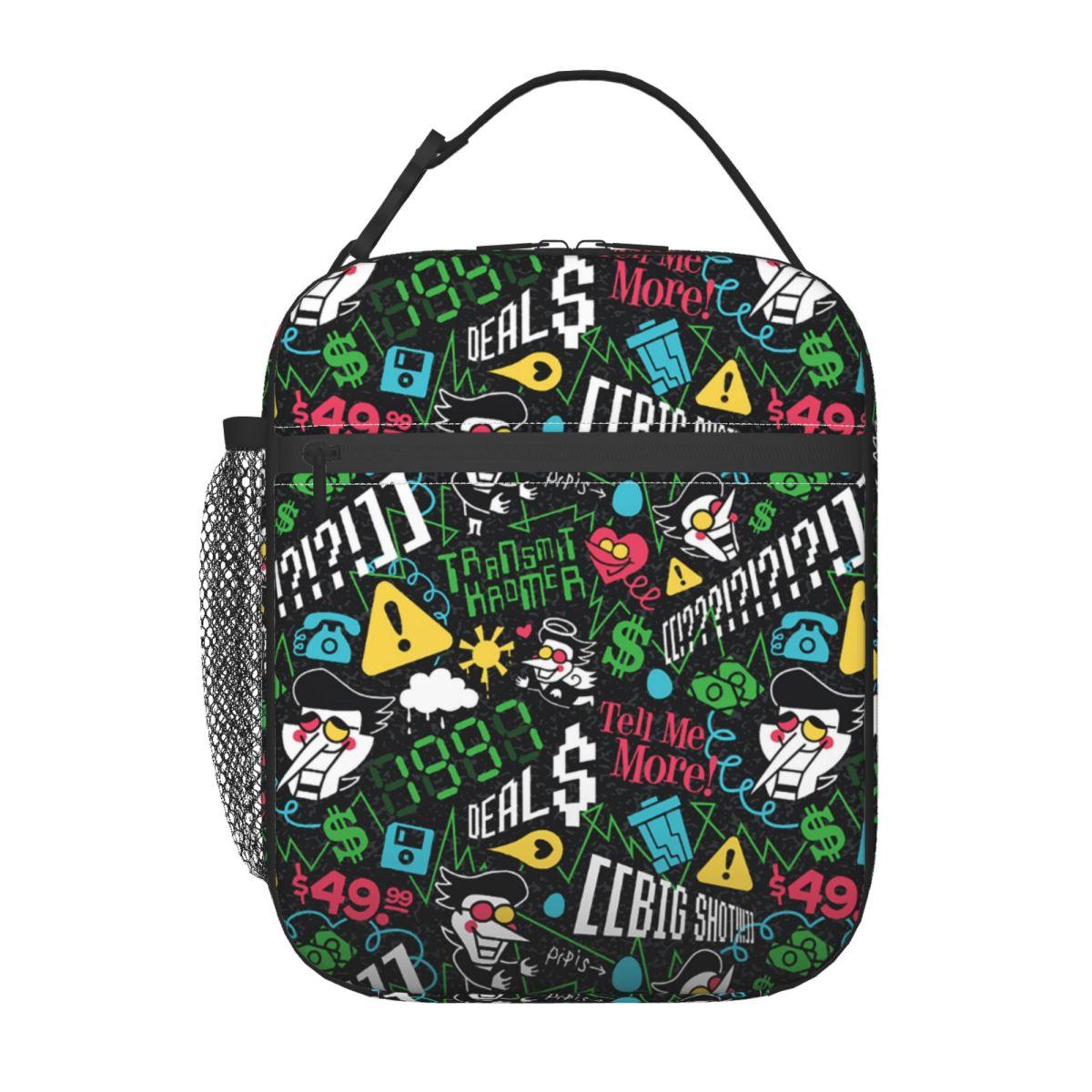 Deltarune SPAMTON G Geïsoleerde Lunchtas voor Kinderen School Koeltas Thermische Voedseldoos Tote Lekvrije Lunchboxen Container One Size black