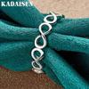 925 Sterling Silver 8 Words 7-10# Ring for Women Wedding Charm Engagement Fashion Jewelry