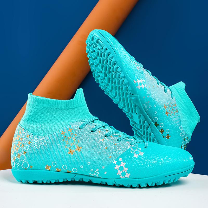 Men Soccer Shoes Women Football Boots Breathable Non-Slip Grass Training Sneakers Cleats Outdoor High Top Sport Footwear