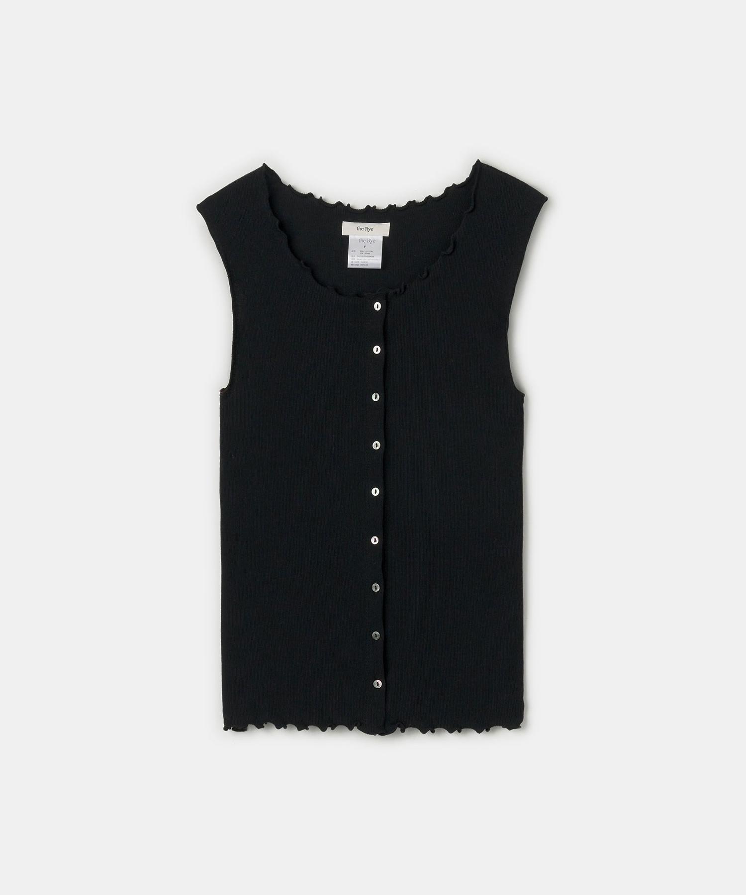 The Rye Ribbed Open Sleeveless(Black) Black/Free