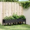 VidaXL Planter with Legs, Raised Bed, Flower Box, Plant Pot Garden Patio Terrace Backyard Outdoor, Black 367903