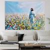 Jesus in Wildflower Field Tapestry Single Sided 2D Print Serene Tapestry Bedroom Living Room Church Calming Vibe Accessory Gift