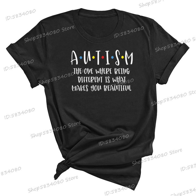 Autism Awareness Shirt Autism Acceptance T Shirt Gift Special Ed Gift Women Crew Neck Short Sleeve Tshirt Neurodiversity Tshirt