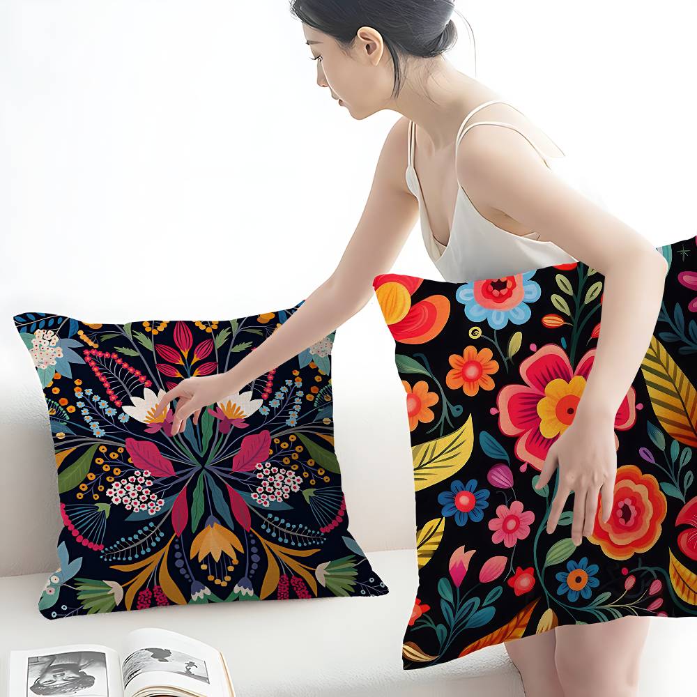 Mexican-style Flower Personalized picture text home decorative pillows Household Gifts 45x45cm