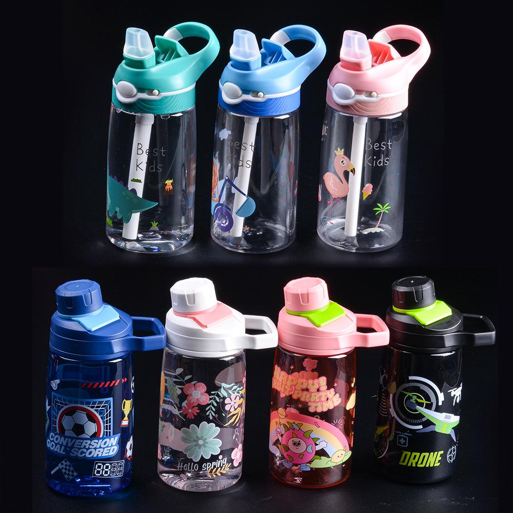 Tritan Large Capacity Portable Sports Water Bottle with Straw - Stylish Plastic Cup for Adults.