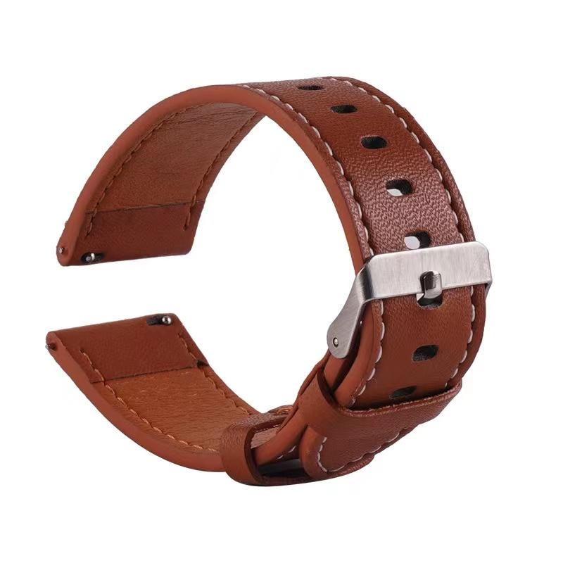 22mm Leather Strap For Samsung Galaxy Watch 46mm SM-R800 Watch 3 45mm SM-R840 Gear S3 SM-R760 SM-R770 Band Bracelet Watchband