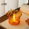Small Accessory Organizer Crown LED Tea Light, Flameless Faux Crystal Candle Night Decorative Table Lamp Romantic Wedding Party Decor, Creative