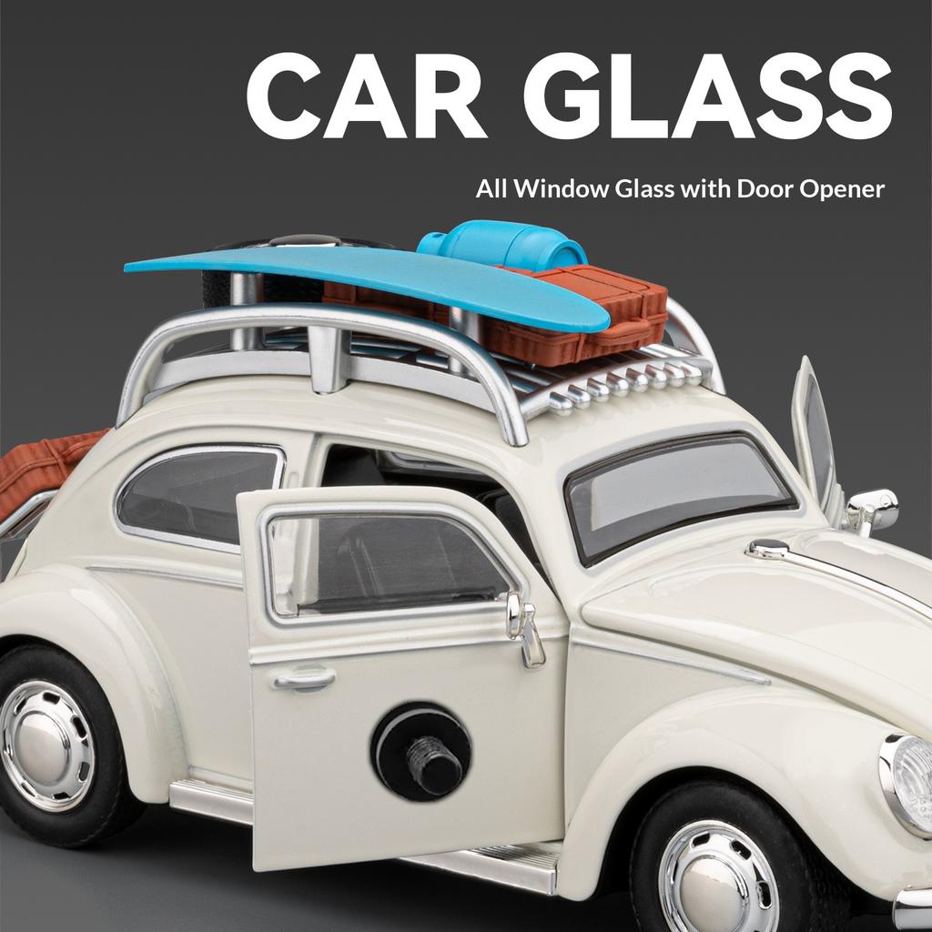 Beetle alloy die-cast car model 1/24 simulated sound and light retro car toy collection ornament holiday gift