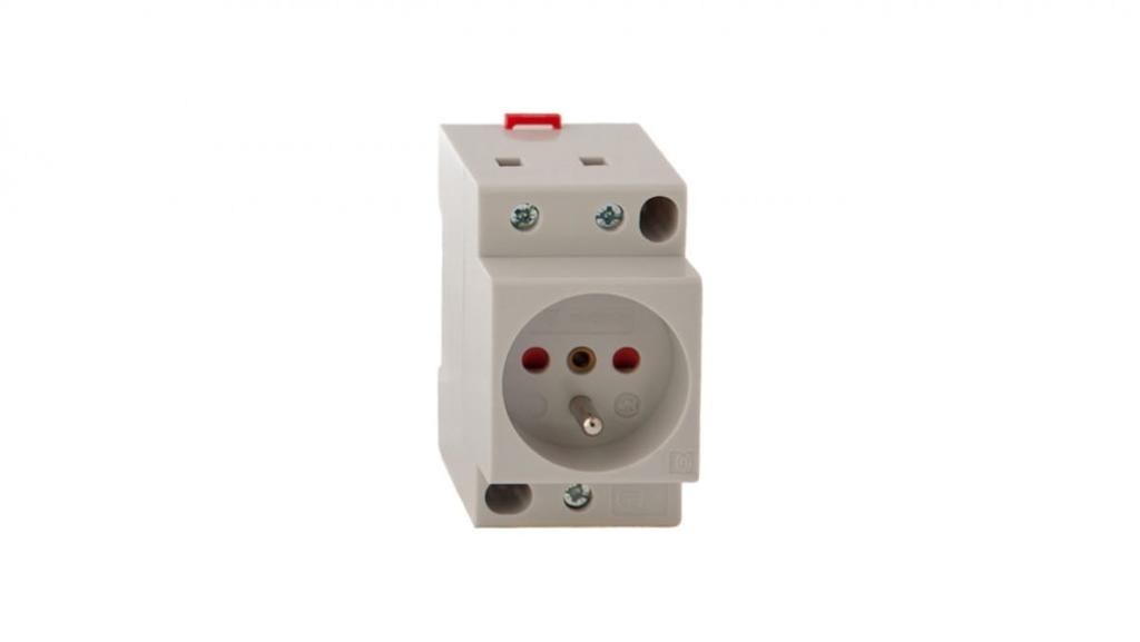 Modular socket 2P+Z 16A 250V with shutters for rail Z-SD230-BS 266876