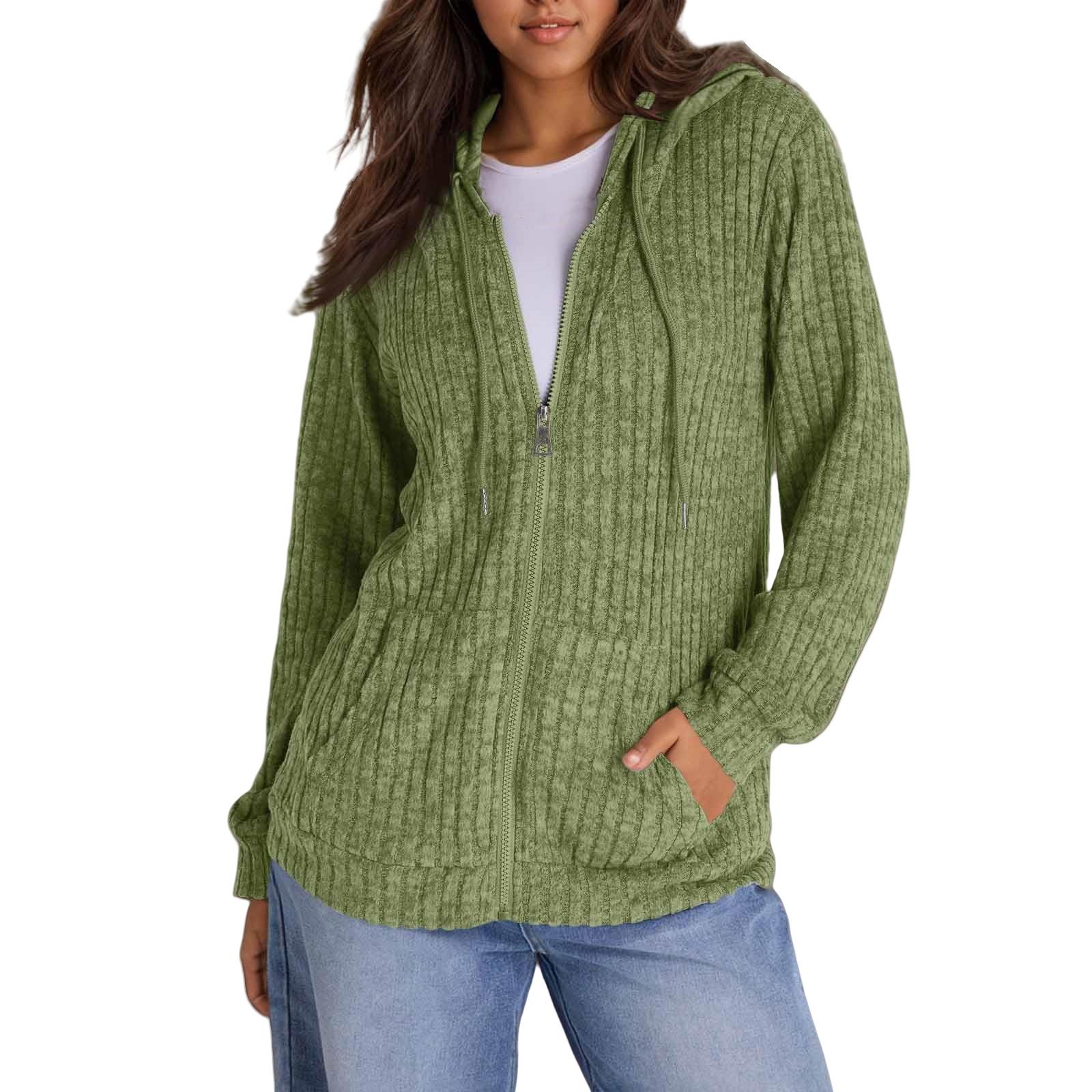 

Толстовки с капюшоном для женщин, модные топы, повседневная осенняя мода, свитшот с длинным рукавом и карманами, легкий пуловер S зелёный