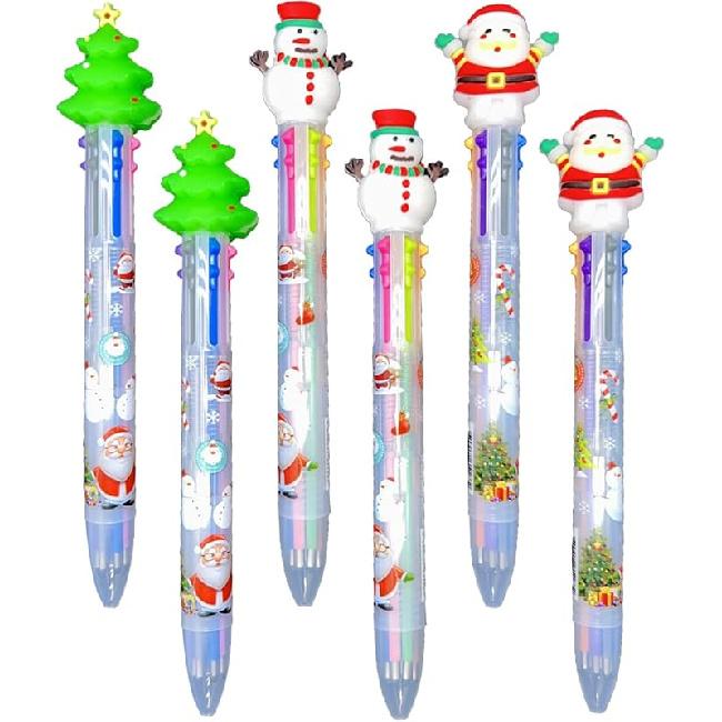 12 Cute Animal Ballpoint Pens, 4 in 1 Retractable Multicolor Ballpoint Pens, Multicolor Pens for Office School Household Supplies, Funny Pens for