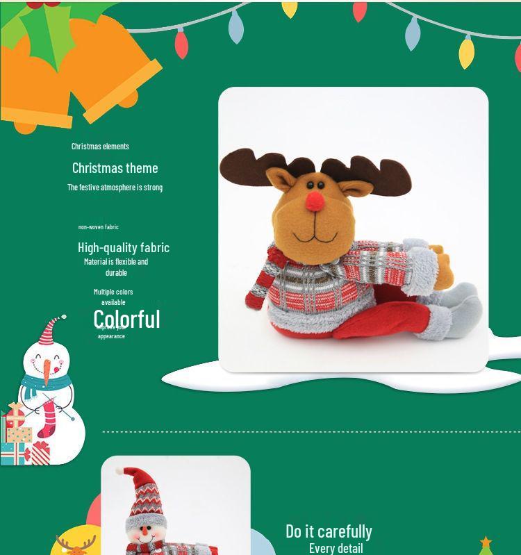 Vánoční kreslená panenka, ozdoba na závazek závěsů pro hotely a restaurace