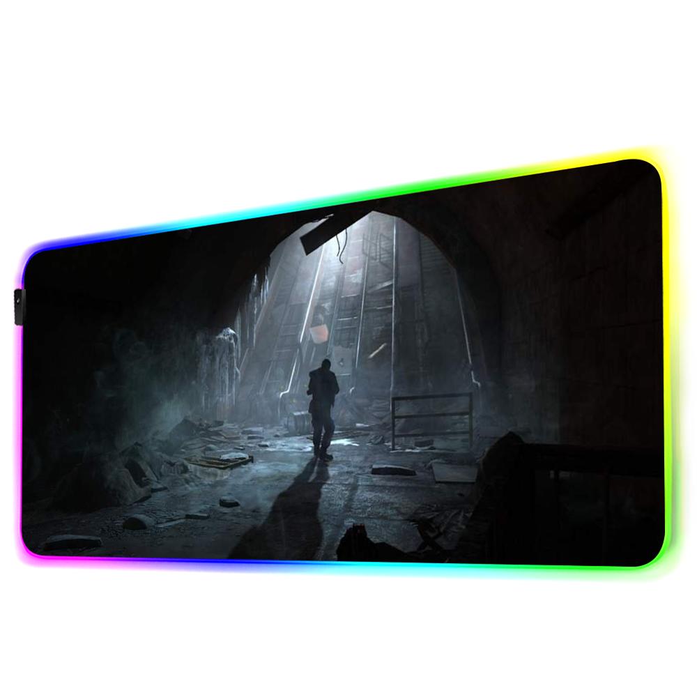 Tappetino per mouse RGB Metro 2033 Tappetino da gioco per mouse Tappetino LED grande Tappetino per scrivania PC Tappetino per mouse luminoso Tappetini grandi per tastiera Tappeto da tavolo con retroilluminazione