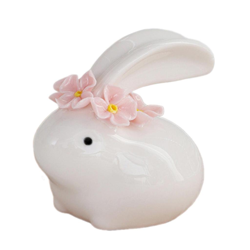 Rabbit Sculpture Collection Photo Prop Housewarming Gift Cute Ornament Animal Statue for Yard Garden Home Bookshelf Office