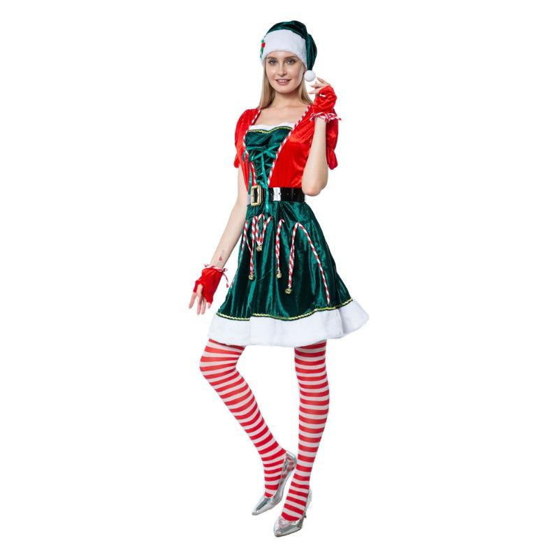 2020 New Sexy Christmas Women's Clothing 5-piece Women's Skirt Christmas Elf Atmosphere Holiday Party Performance Clothing