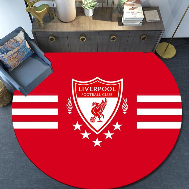 Liverpool Football Club2 Runde Teppich, Teppich für Wohnzimmer Schlafzimmer Sofa Spielzimmer Dekor, Rutschfeste Bodenmatte