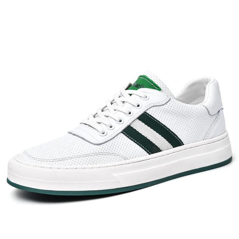 

Men s shoes spring and summer new board shoes lace-up flat white shoes cowhide surface retro classic sports and leisure shoes men 44