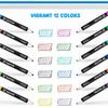 maxtek Magnetic Whiteboard Markers - 12 Count Colorful Fine Tip Dry Erase Markers with Eraser for Kids, Low Odor Thin Markers for Calendar Boards