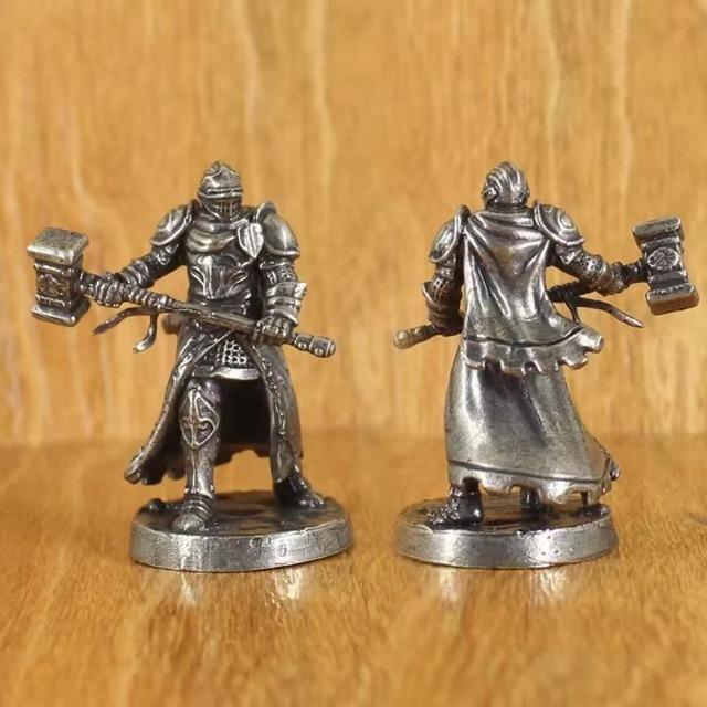 

White Brass War Legions Fearless Knight Soldier Models Miniature Figurine Collections Metal Chess Piece Table Game Ornament Gift