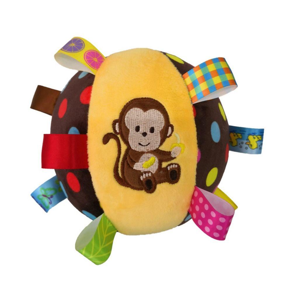 Soft Plush Handle Dog Toys With Bells Dog Chew Sounding Plush Ball  Cleaning Teeth