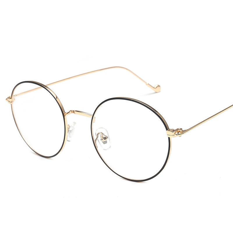 Glasses Women'S Japanese Literary And Artistic Round Frame Plain Glasses Frame Harajuku Retro Glasses Men'S Gold Silk Can Be Matched With Myopia