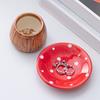 Ceramic Mushroom Jewelry Tray with Raised Ring Holder Dish, Tabletop Catchall Tray for Vanity and Bedside Table