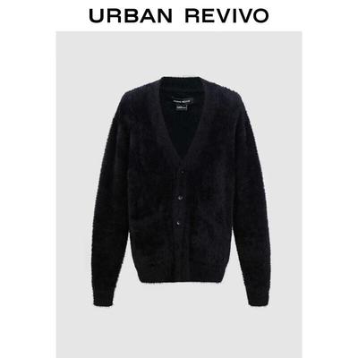 UR Men's V-Neck Plush Knit Cardigan