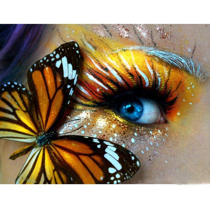 New 5D DIY Diamond Painting Woman Eyes Diamond Embroidery Cross Stitch Full Round Drill Manual Art Crafts Home Decor Gift