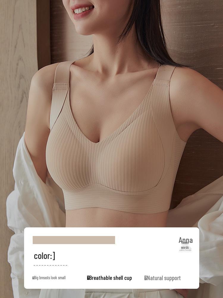 

Дышащий бесшовный беспроводной бюстгальтер большого размера с защитой от провисания и боковой поддержкой M хаки