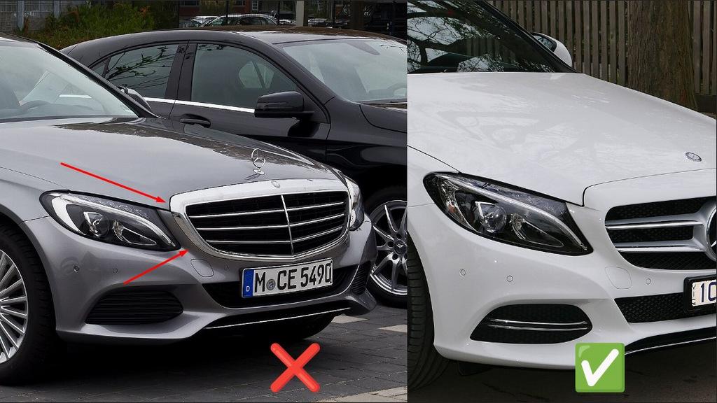 

Front Grille Diamond Silver 2018-2025, with camera for Mercedes C-class W205