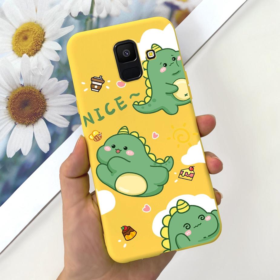 For Samsung Galaxy A6 Plus 2018 Case SM-A605F Cute Dinosaur Cartoon Cover Soft TPU Phone Case For Samsung A6 2018 A600F A6+ Bags