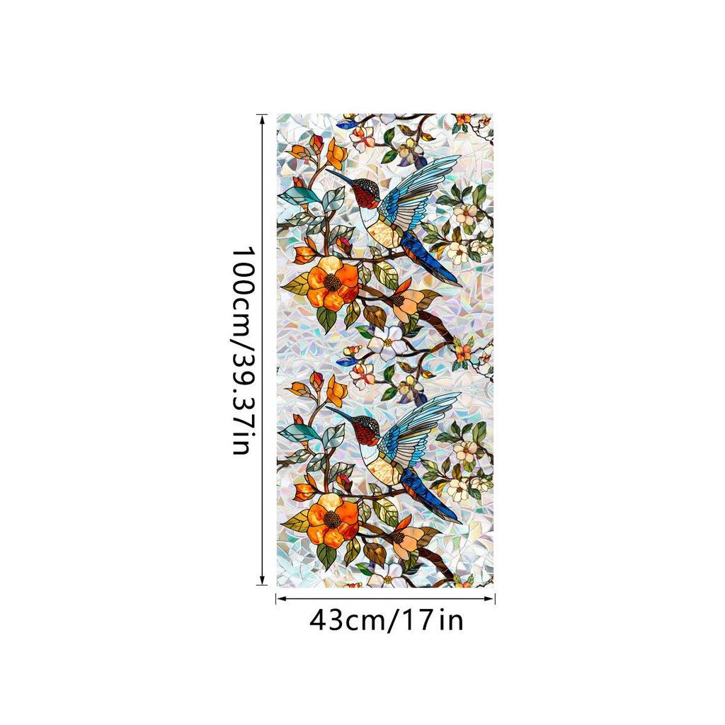 Rainbow Double-Sided Static Cling Glass Sticker - Inlaid Pattern PVC Film