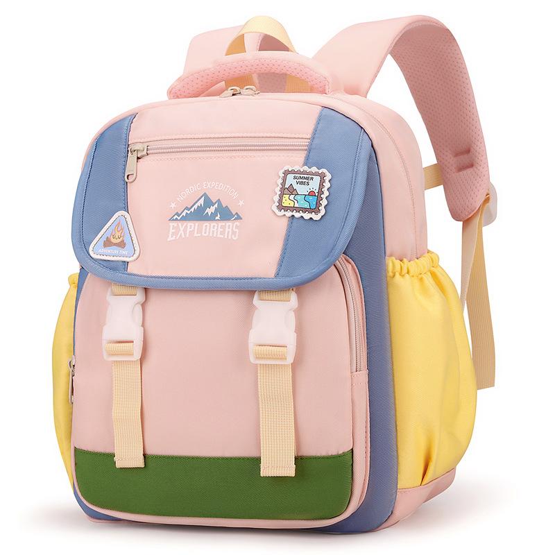 

School bag Girls dopamine ins backpack Large capacity spine protection Lightweight burden reduction First grade primary school students school bag розовый