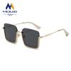 Retro Half-Frame Tea-Colored Sunglasses, Unisex 2025 Korean Style, High-End Net Red Fashion.
