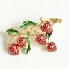 Brooch Pin Enamel Strawberry Surface Alloy Pin Shape Zinc Coats Suits Sweaters