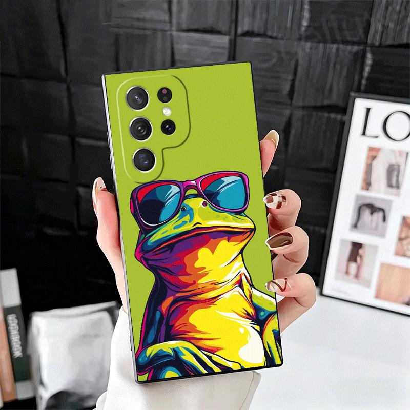 

Cute Cartoon Frog Soft Phone Case for Samsung Galaxy S26 S25 Edge S24 Ultra S23 Plus S22 S21 FE S20 Black Cover Back Shell Samsung S24 Plus