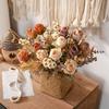 Lifelike Texture Faux Rose Bouquet Artificial Roses Cloth Petals
