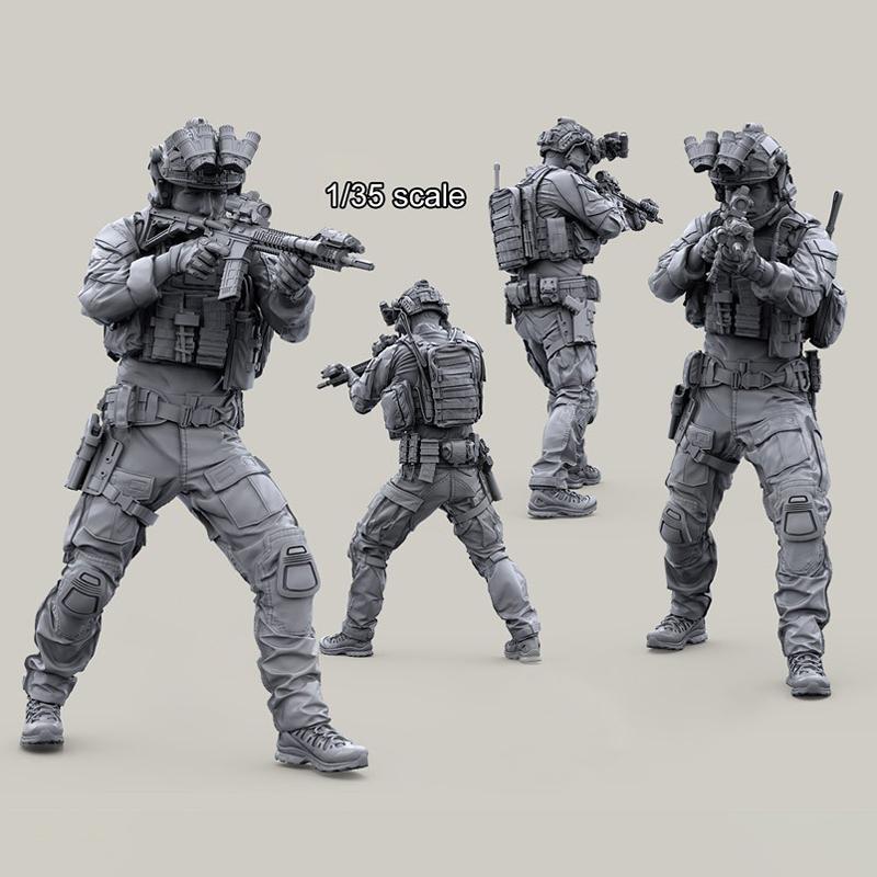 1/35 Resin Model Figure Kits GK  Six People No MotorcycleMilitary Theme Unassembled And Unpainted 136RBL