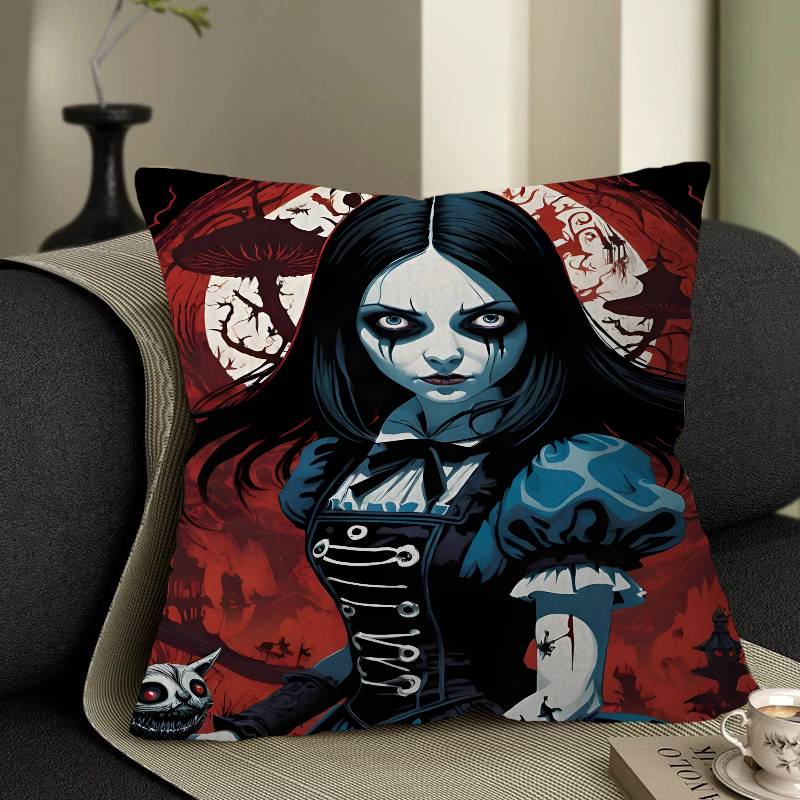 A-Alice M-Madness R-Returns Vintage Pillow Case Cushion Cover Car Throw Pillow Case For Sofa Car Christmas Gift 40x40cm 45x45cm
