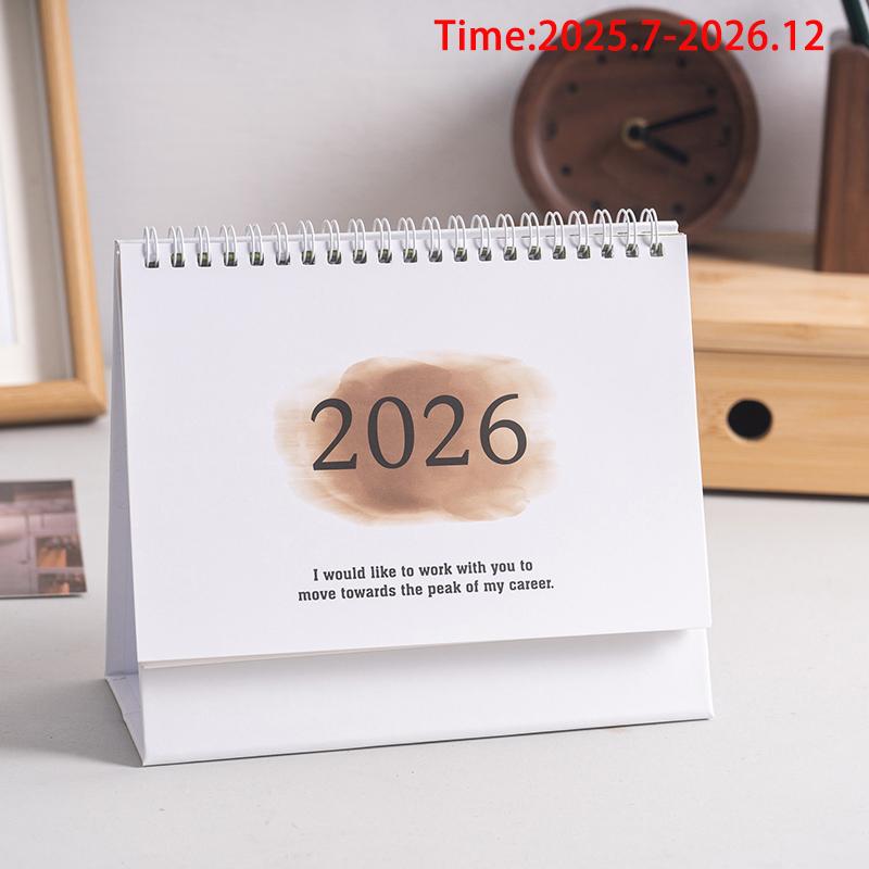 2026 English Version Calendar Gradient Desk Calendar Creative Coil Calendar Planner Desktop Decoration Office Stationery