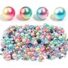 50-500pcs 3/4/5/6/8/10/12mm ABS No Hole Imitation Pearl Beads Colorful Round Loose Spacer Beads For DIY Jewelry Making Supplies