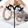 2pcs European and American high-end full Zircon broken Zircon large circle earrings for women's banquet dress accessori