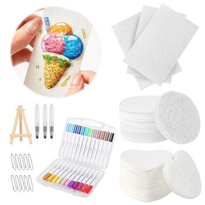 10 יחידות ציוד אמנות DIY צבעי פאפי קסומים לנייר עם 10 טושים ו-10 שרשראות ערכת צבעי פאפי קסומים ערכת ציור עם אפקט תלת מימד ומרקם