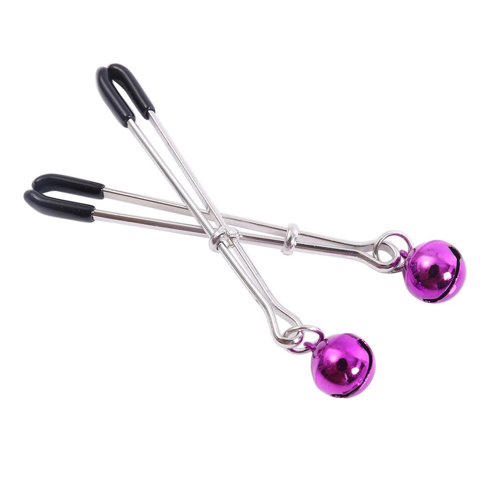 Hot Sale SM Couple Game Stimulator Metal Bell Nipple Clamp Tease Breast Labia Clitoris Clips