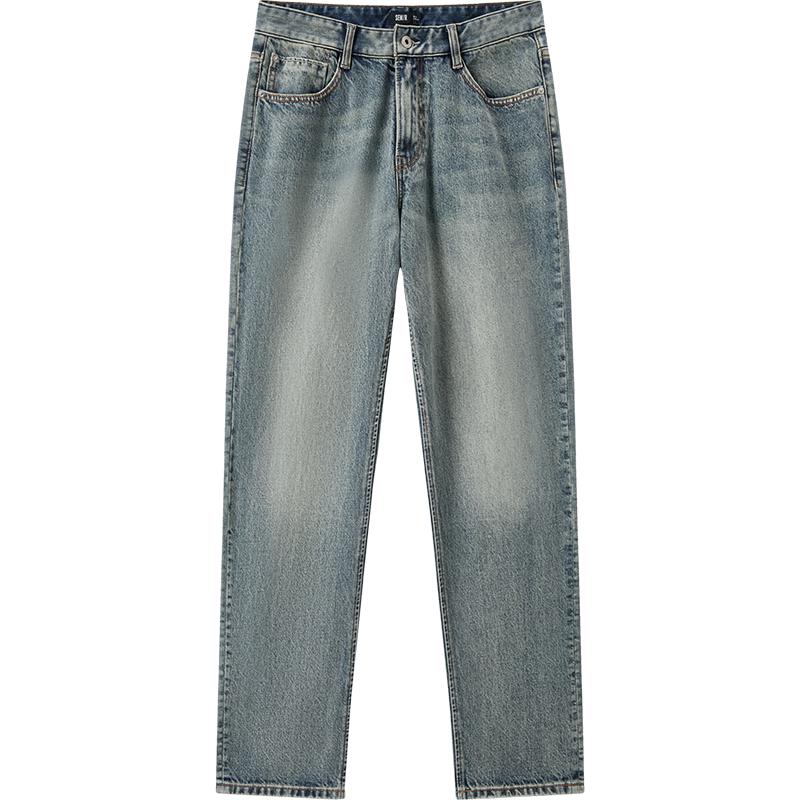 

Semir Men s Trendy Retro Washed Straight Leg Stretch Jeans 30