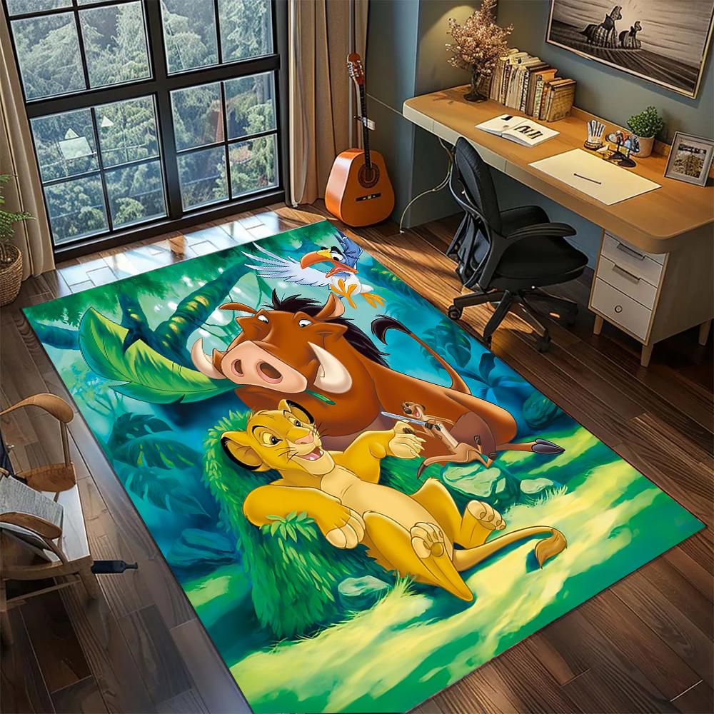 Lion King Tribal Style Simba Rug Carpet Large Area Rug Non Slip Washable Floor Mat Gamer Room Bedroom Home Decor